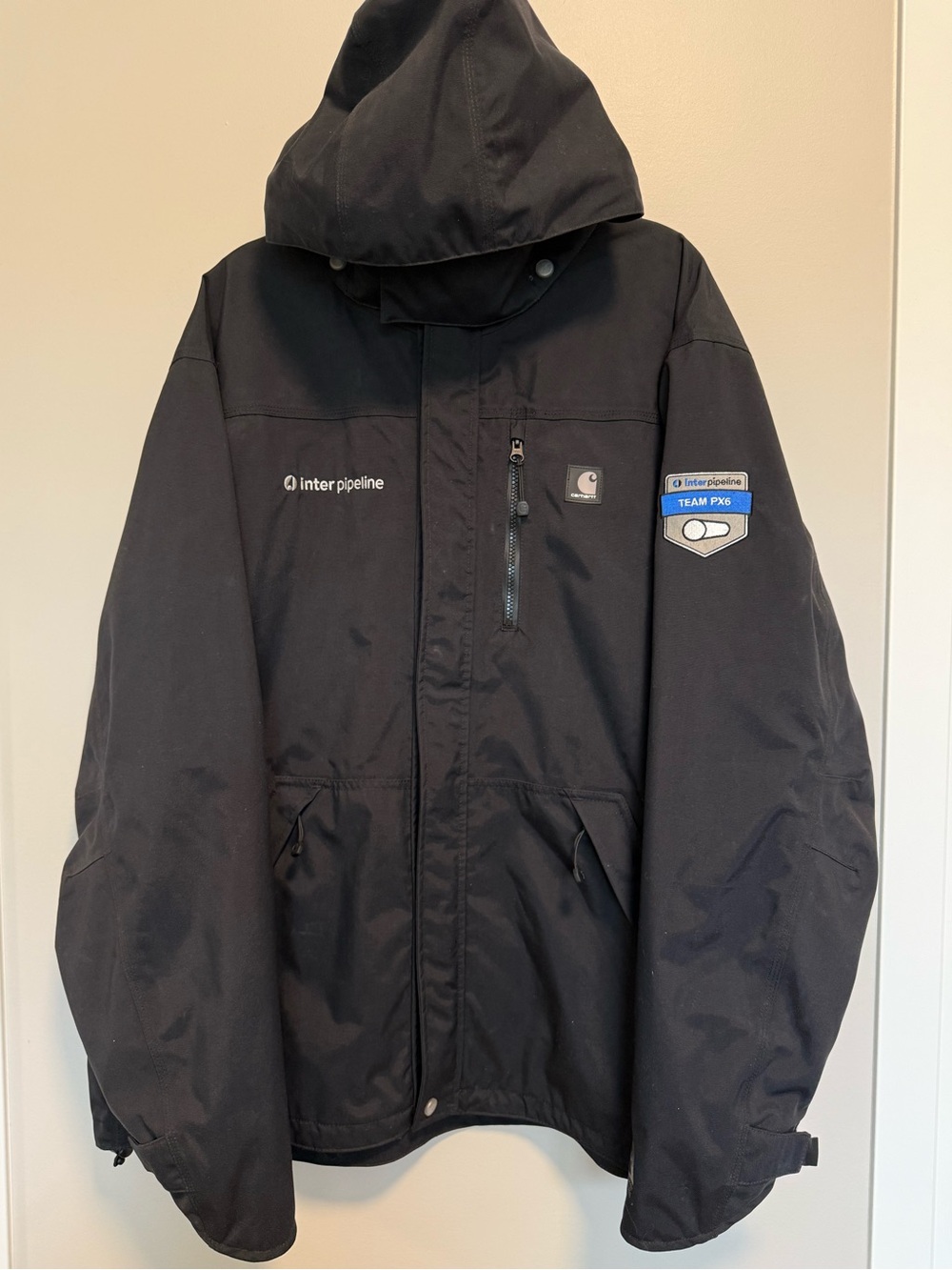 Carhartt J162 Shoreline Waterproof Hooded Jacket Black Tall XL